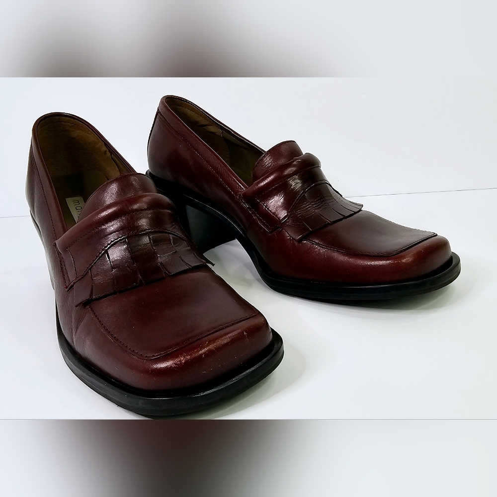 Maripe Womens Brown Leather Heel Shoes Size 8M